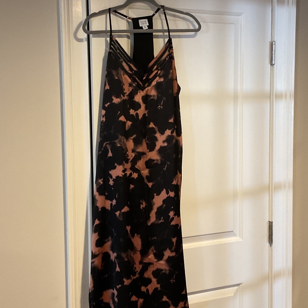 Jensen Black and Brown Backless Dress